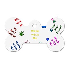 Animals Pets Dogs Paws Colorful Dog Tag Bone (one Side) by Amaryn4rt