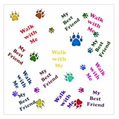 Animals Pets Dogs Paws Colorful Large Satin Scarf (square) by Amaryn4rt