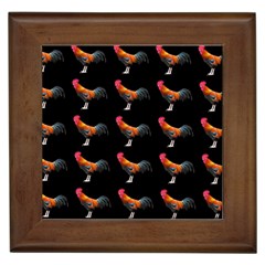 Background Pattern Chicken Fowl Framed Tiles by Amaryn4rt