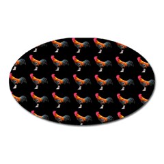 Background Pattern Chicken Fowl Oval Magnet by Amaryn4rt