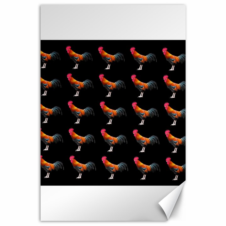 Background Pattern Chicken Fowl Canvas 24  x 36 