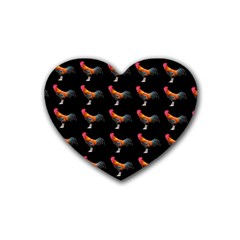 Background Pattern Chicken Fowl Heart Coaster (4 Pack)  by Amaryn4rt