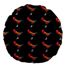 Background Pattern Chicken Fowl Large 18  Premium Round Cushions by Amaryn4rt