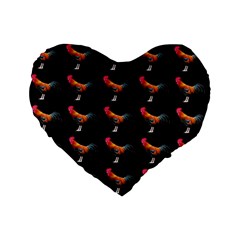 Background Pattern Chicken Fowl Standard 16  Premium Heart Shape Cushions by Amaryn4rt