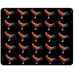 Background Pattern Chicken Fowl Double Sided Fleece Blanket (medium)  by Amaryn4rt