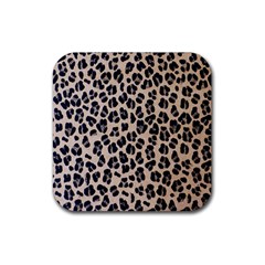 Background Pattern Leopard Rubber Coaster (square)  by Amaryn4rt