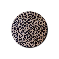 Background Pattern Leopard Rubber Coaster (round)  by Amaryn4rt