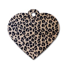 Background Pattern Leopard Dog Tag Heart (one Side) by Amaryn4rt