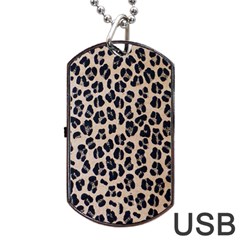 Background Pattern Leopard Dog Tag Usb Flash (one Side) by Amaryn4rt