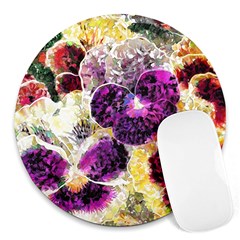 Background Flowers Round Mousepads by Amaryn4rt