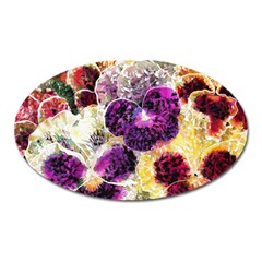 Background Flowers Oval Magnet by Amaryn4rt