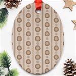 Background Rough Stripes Brown Tan Ornament (Oval) Front