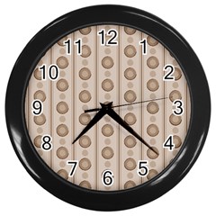 Background Rough Stripes Brown Tan Wall Clocks (black) by Amaryn4rt