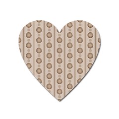 Background Rough Stripes Brown Tan Heart Magnet by Amaryn4rt