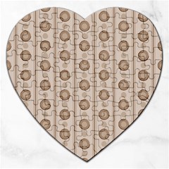 Background Rough Stripes Brown Tan Jigsaw Puzzle (heart) by Amaryn4rt