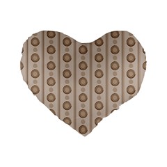 Background Rough Stripes Brown Tan Standard 16  Premium Flano Heart Shape Cushions by Amaryn4rt