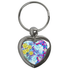 Backdrop Background Flowers Key Chains (heart)  by Amaryn4rt