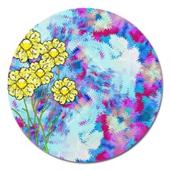 Backdrop Background Flowers Magnet 5  (round) by Amaryn4rt