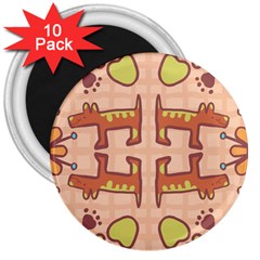 Dog Abstract Background Pattern Design 3  Magnets (10 Pack)  by Amaryn4rt