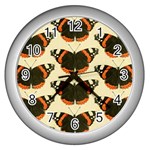 Butterfly Butterflies Insects Wall Clocks (Silver)  Front