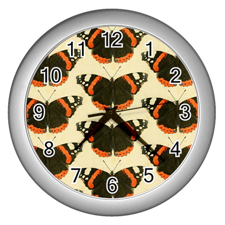 Butterfly Butterflies Insects Wall Clocks (Silver) 