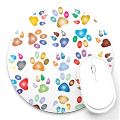 Colorful Prismatic Rainbow Animal Round Mousepads by Amaryn4rt