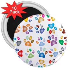 Colorful Prismatic Rainbow Animal 3  Magnets (10 Pack)  by Amaryn4rt