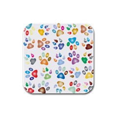 Colorful Prismatic Rainbow Animal Rubber Square Coaster (4 Pack)  by Amaryn4rt