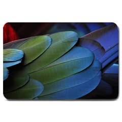 Feather Parrot Colorful Metalic Large Doormat  by Amaryn4rt