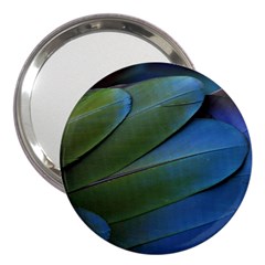 Feather Parrot Colorful Metalic 3  Handbag Mirrors by Amaryn4rt