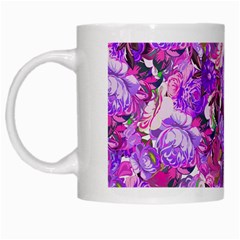 Flowers Abstract Digital Art White Mugs by Amaryn4rt