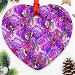 Flowers Abstract Digital Art Heart Ornament (Two Sides) Back