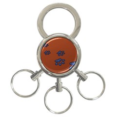 Footprints Paw Animal Track Foot 3-ring Key Chains by Amaryn4rt