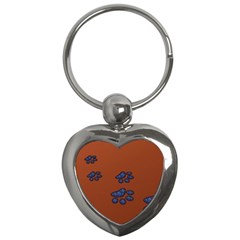 Footprints Paw Animal Track Foot Key Chains (heart)  by Amaryn4rt