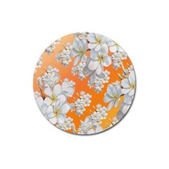 Flowers Background Backdrop Floral Magnet 3  (round) by Amaryn4rt