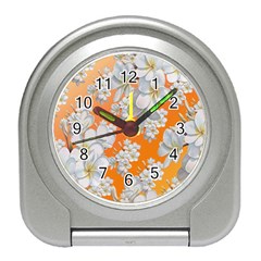 Flowers Background Backdrop Floral Travel Alarm Clocks by Amaryn4rt