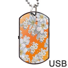 Flowers Background Backdrop Floral Dog Tag Usb Flash (one Side) by Amaryn4rt