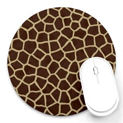 Giraffe Animal Print Skin Fur Round Mousepads