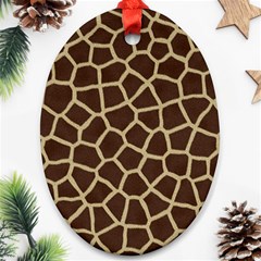 Giraffe Animal Print Skin Fur Ornament (Oval)