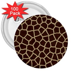 Giraffe Animal Print Skin Fur 3  Buttons (100 pack) 