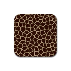 Giraffe Animal Print Skin Fur Rubber Coaster (Square) 