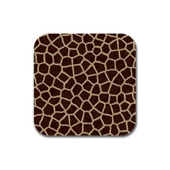 Giraffe Animal Print Skin Fur Rubber Square Coaster (4 pack) 