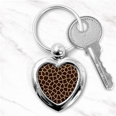 Giraffe Animal Print Skin Fur Key Chains (Heart) 