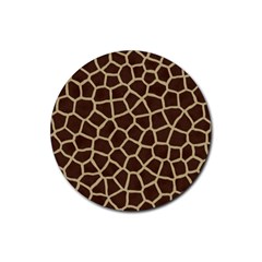 Giraffe Animal Print Skin Fur Rubber Round Coaster (4 pack) 