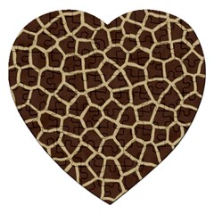 Giraffe Animal Print Skin Fur Jigsaw Puzzle (heart) by Amaryn4rt