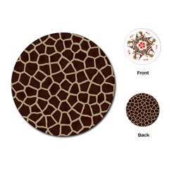 Giraffe Animal Print Skin Fur Playing Cards (Round) 