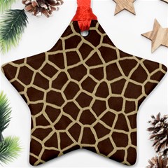 Giraffe Animal Print Skin Fur Star Ornament (Two Sides)