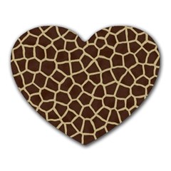 Giraffe Animal Print Skin Fur Heart Mousepads