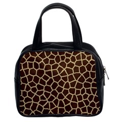 Giraffe Animal Print Skin Fur Classic Handbags (2 Sides) by Amaryn4rt