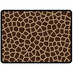 Giraffe Animal Print Skin Fur Fleece Blanket (Large) 